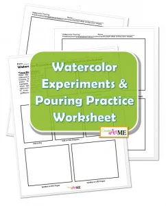 Watercolor Experiments & Pouring Practice Worksheet
