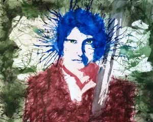 Watercolor Pouring and Masking Portrait Art Lesson