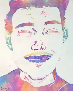 Watercolor Pouring and Masking Portrait Art Lesson