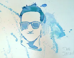 Watercolor Pouring and Masking Portrait Art Lesson