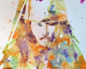 Watercolor Pouring and Masking Portrait Art Lesson
