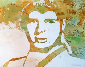 Watercolor Pouring and Masking Portrait Art Lesson
