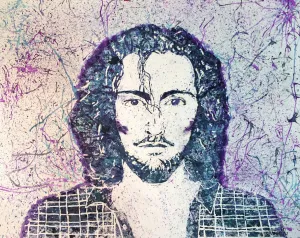 Watercolor Pouring and Masking Portrait Art Lesson