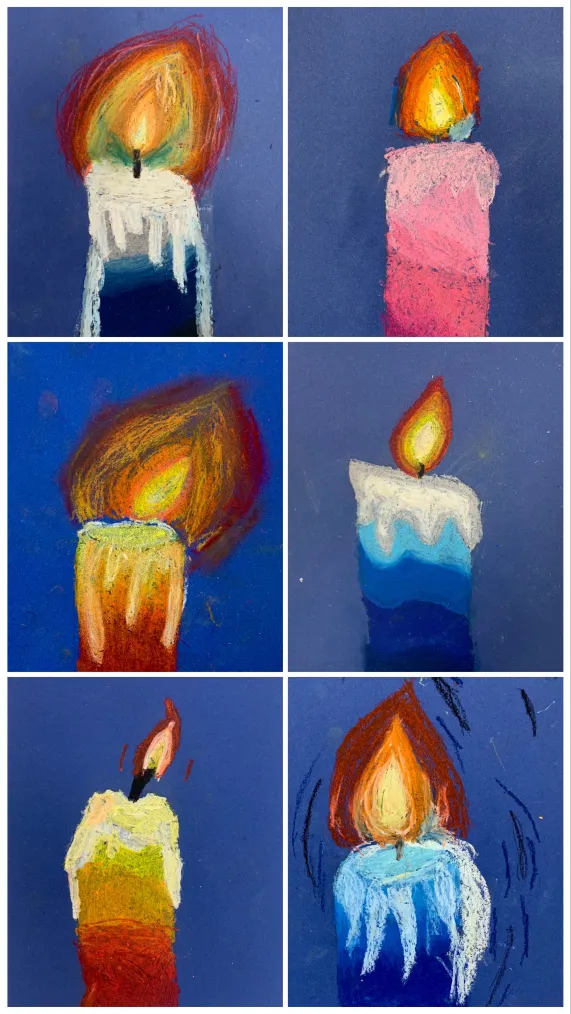 oil pastel candle lesson