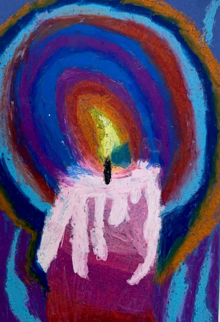 oil pastel candle lesson