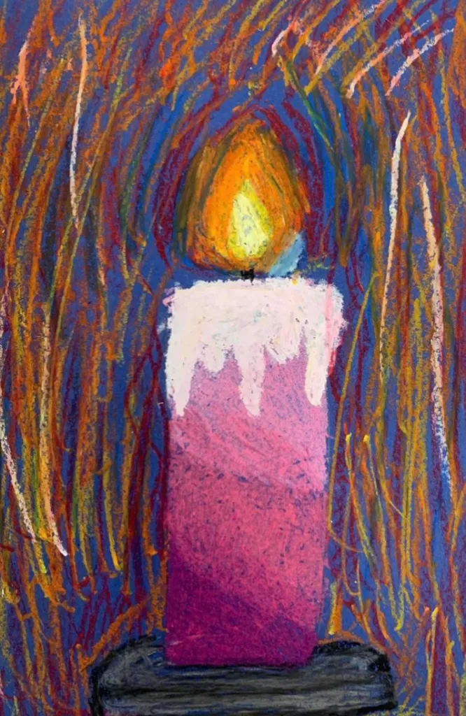 oil pastel candle lesson
