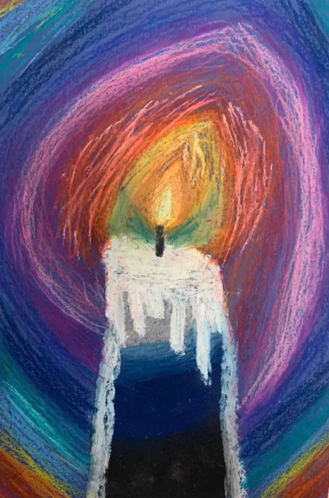 oil pastel candle lesson