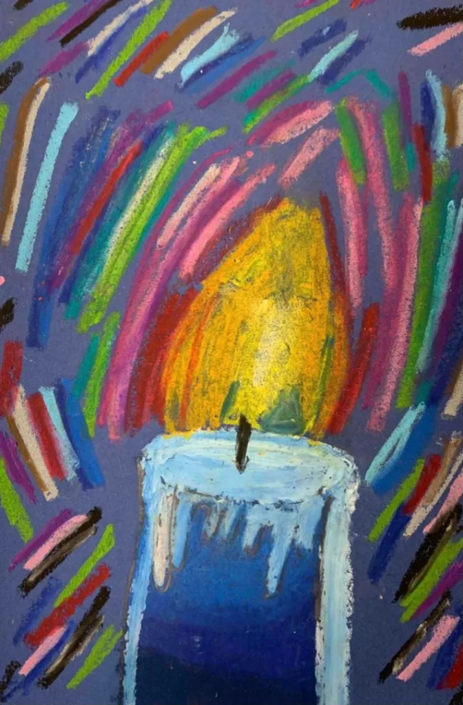 oil pastel candle lesson