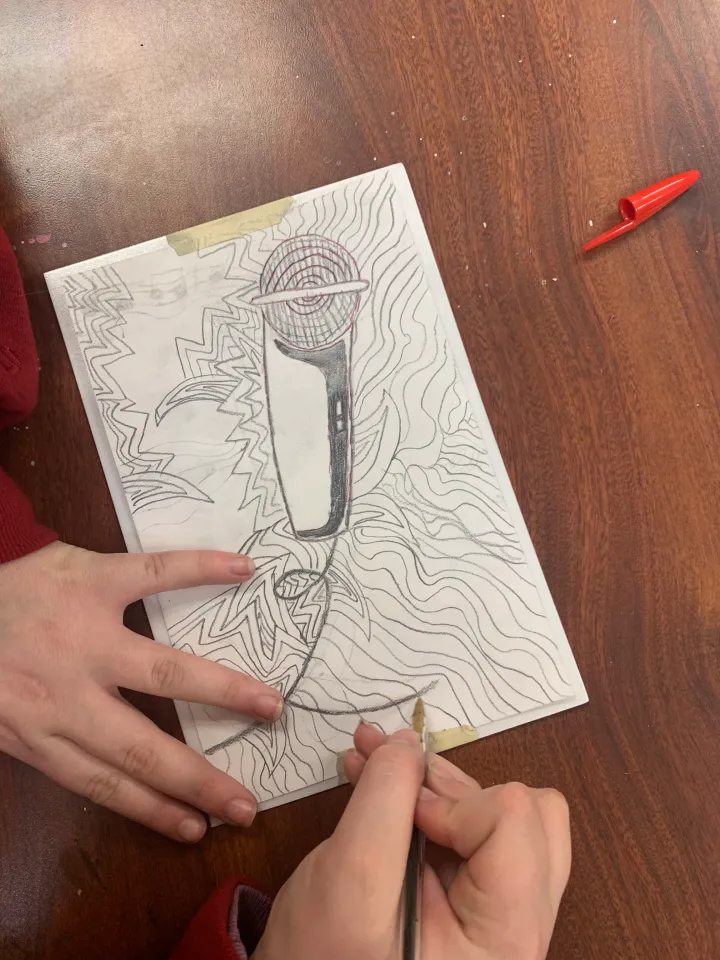 jazz printmaking art lesson