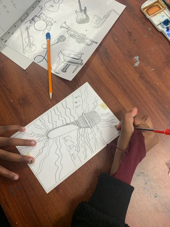 jazz printmaking art lesson