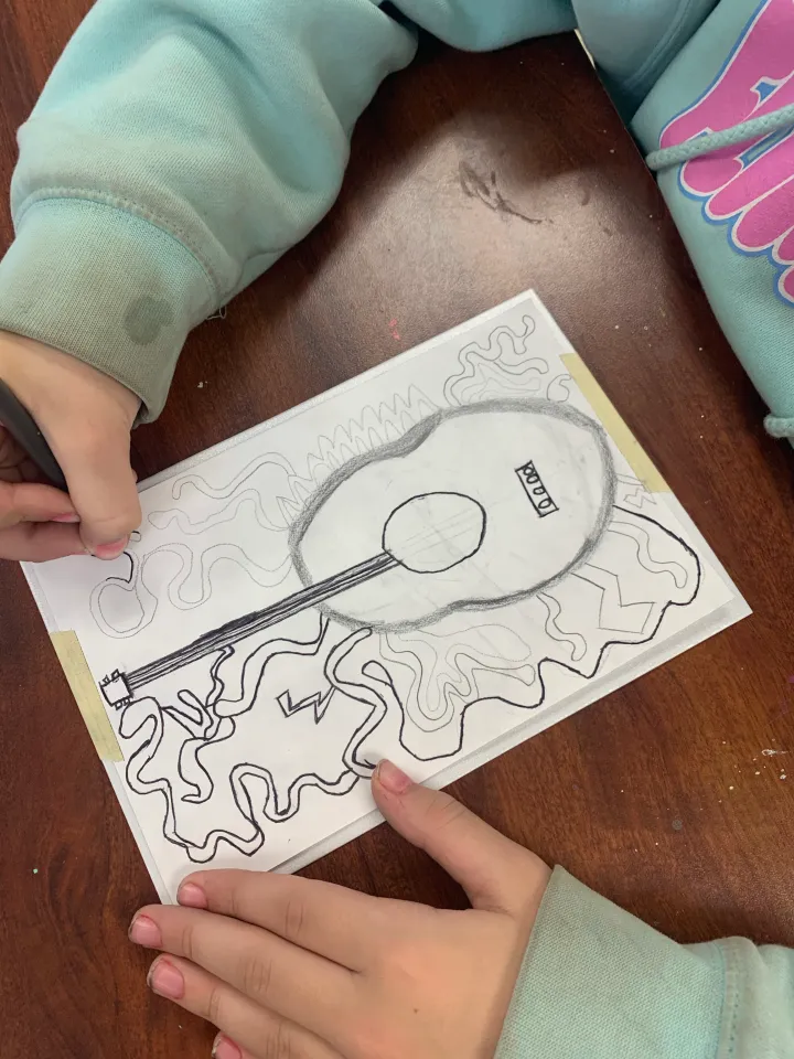 jazz printmaking art lesson