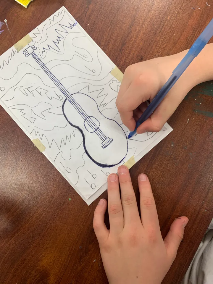 jazz printmaking art lesson