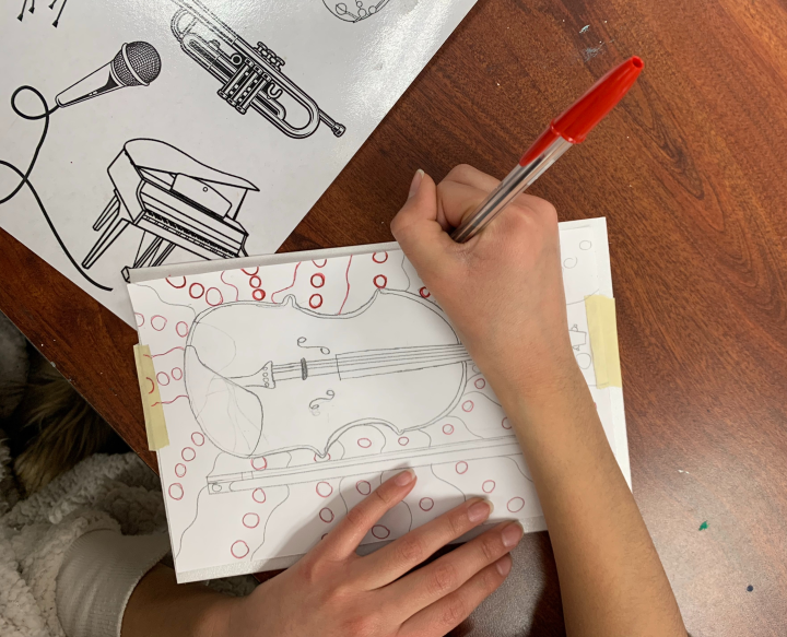 jazz printmaking art lesson