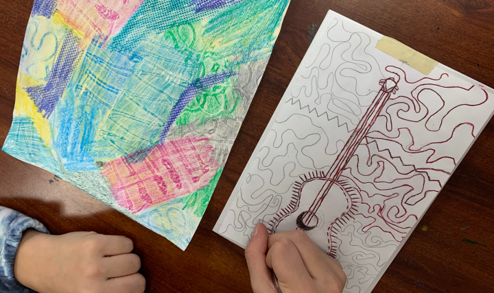 jazz printmaking art lesson