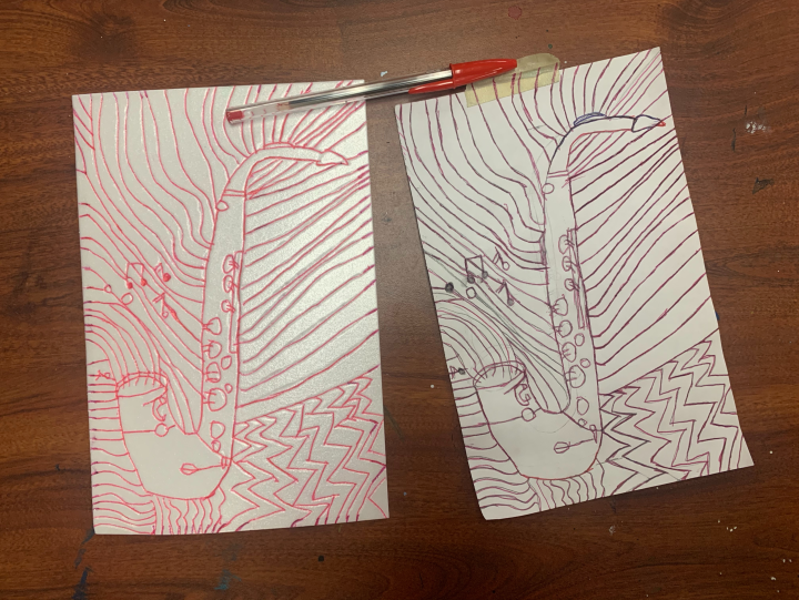 jazz printmaking art lesson