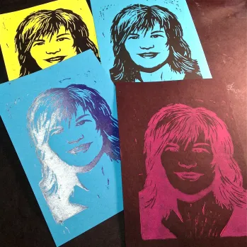 PopArt Self Portrait Lino Printmaking