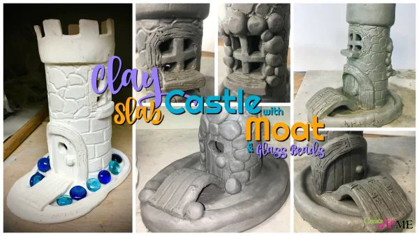Clay Slab Castle with Moat and Glass Beads