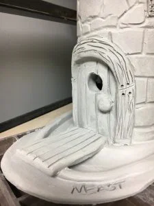 Clay Slab Castle with Moat and Glass Beads
