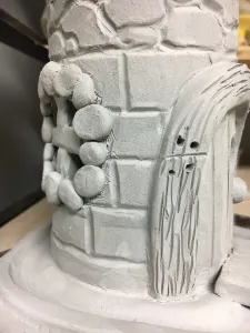 Clay Slab Castle with Moat and Glass Beads