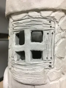 Clay Slab Castle with Moat and Glass Beads
