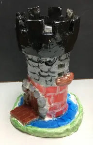 Clay Slab Castle with Moat and Glass Beads