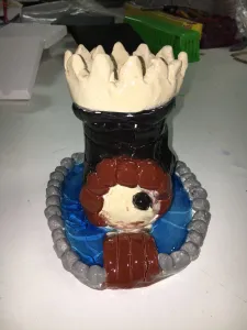 Clay Slab Castle with Moat and Glass Beads