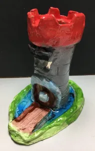 Clay Slab Castle with Moat and Glass Beads