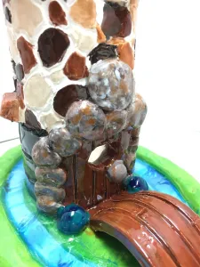 Clay Slab Castle with Moat and Glass Beads