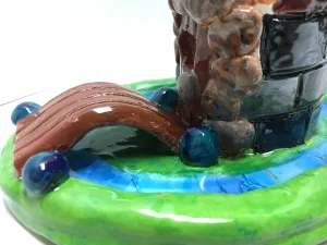 Clay Slab Castle with Moat and Glass Beads