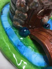Clay Slab Castle with Moat and Glass Beads