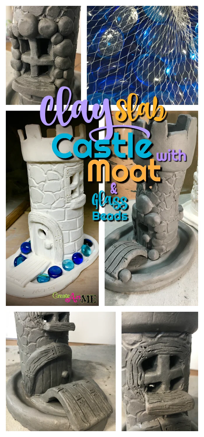 Clay Slab Castle with Moat and Glass Beads