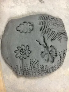 Clay Slab Wall Pocket with Pasta Noodle Designs