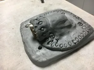 Clay Slab Wall Pocket with Pasta Noodle Designs