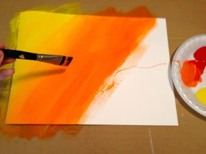 acrylic paint applied to surface