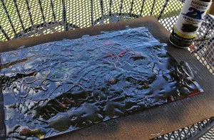 Spray paint over entire surface