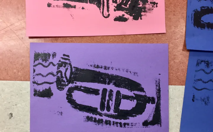 Jazz Printmaking & Collage Art Lesson Plan