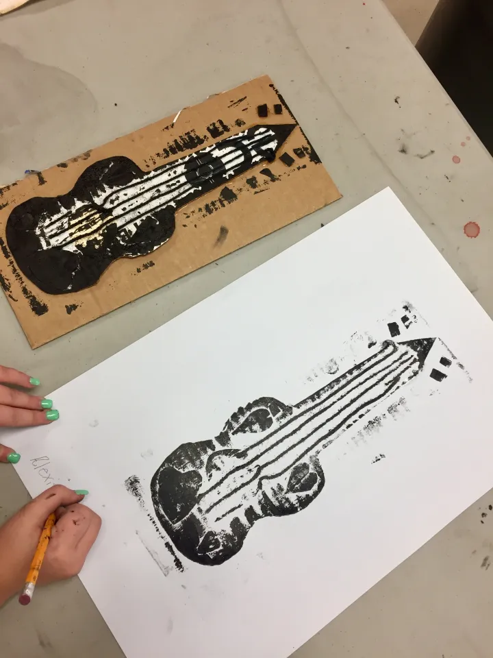 Jazz Printmaking & Collage Art Lesson Plan
