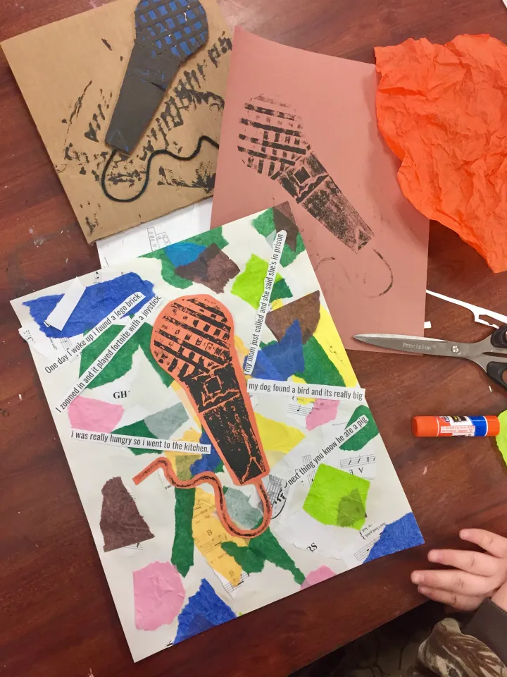 Jazz Printmaking & Collage Art Lesson Plan