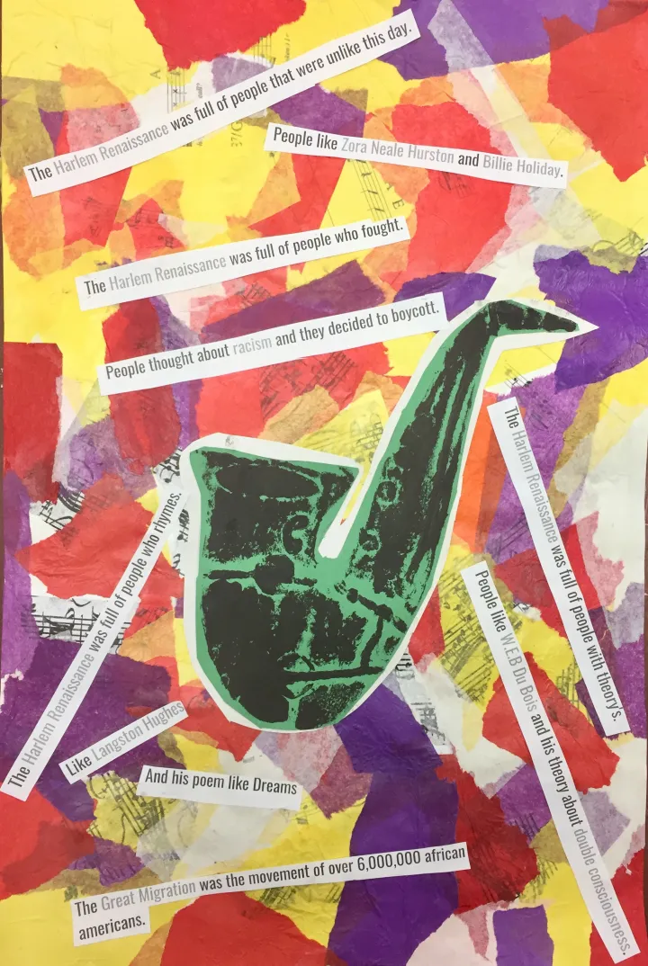 Jazz Printmaking & Collage Art Lesson Plan
