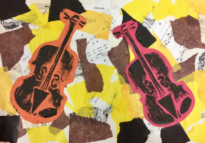Jazz Printmaking & Collage Art Lesson Plan