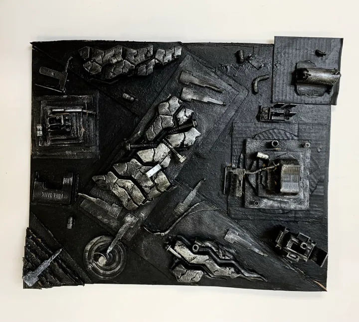 assemblage relief sculpture