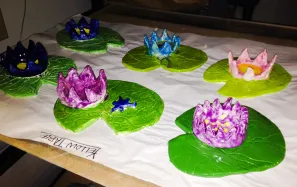 lilypad & flower slab and pinch pot clay art lesson lilypad & flower slab and pinch pot clay art lesson