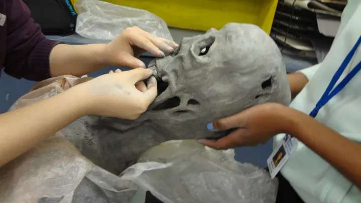 clay bust art lesson