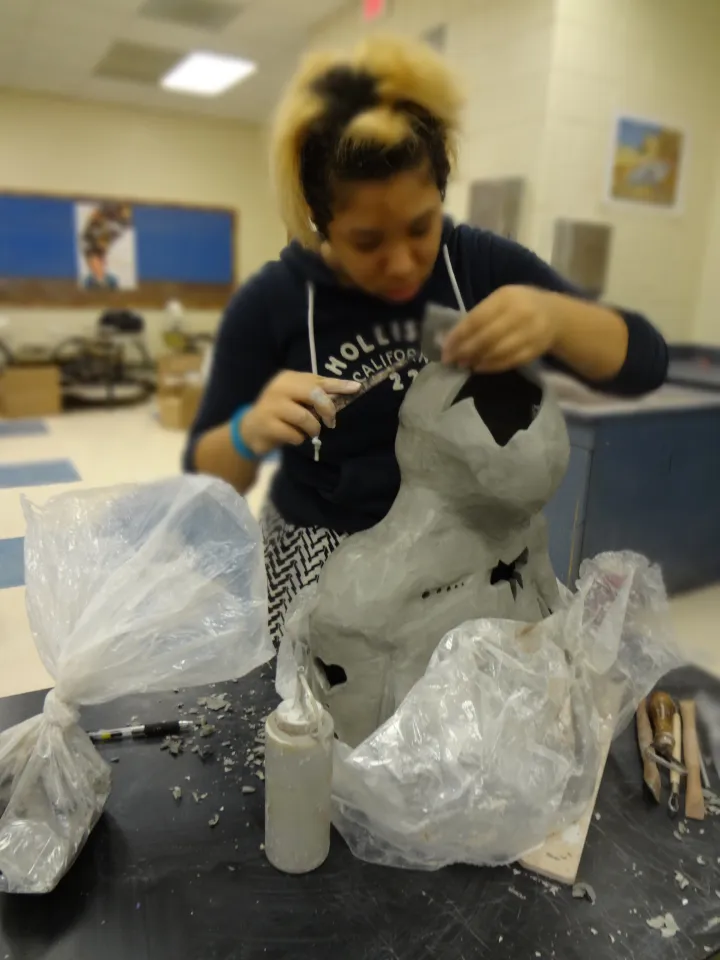 clay bust art lesson