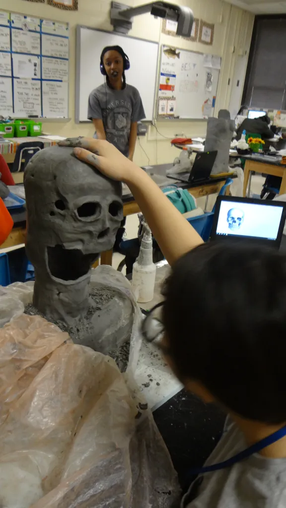 clay bust art lesson
