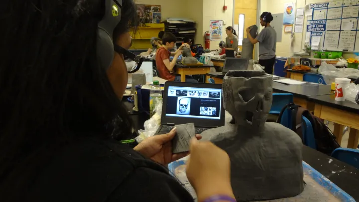 clay bust art lesson