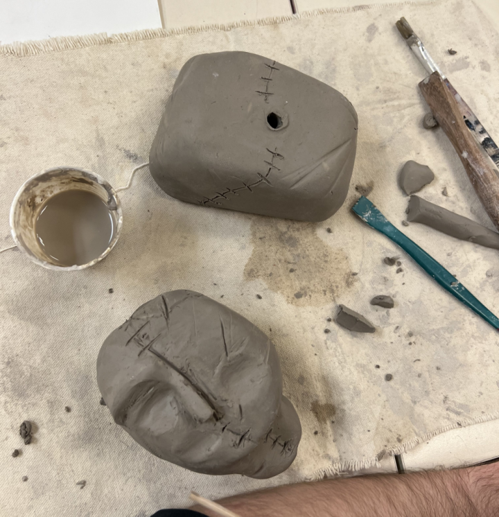 clay bust art lesson