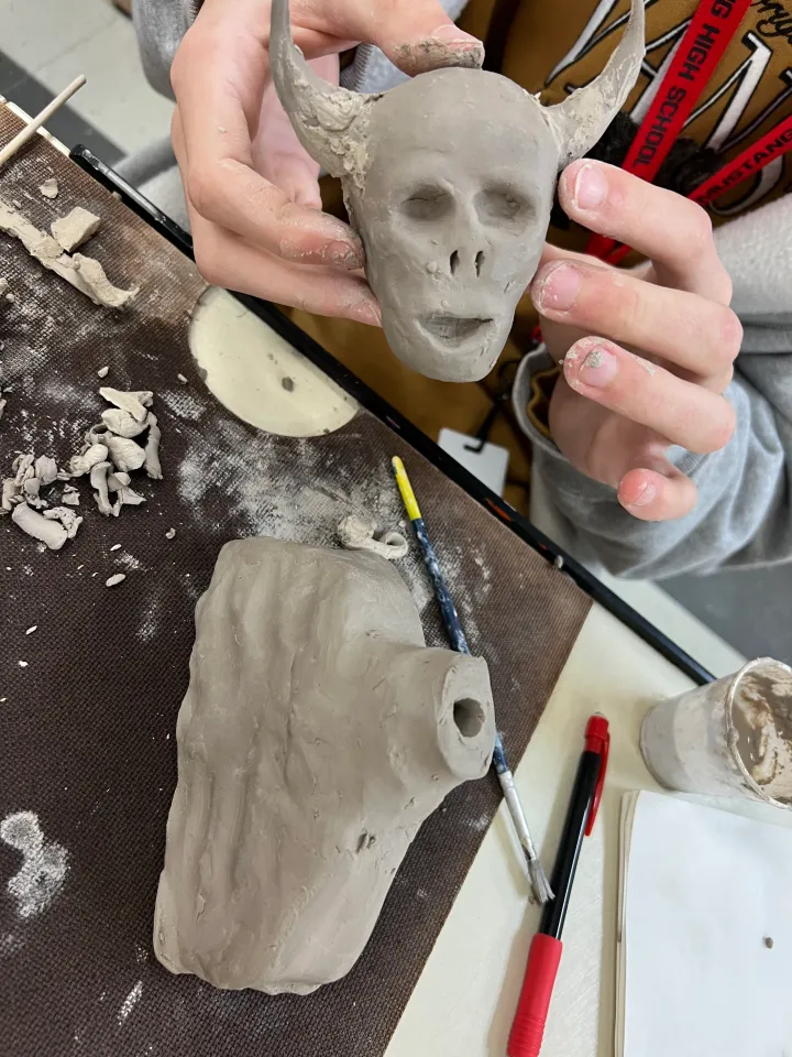 clay bust art lesson