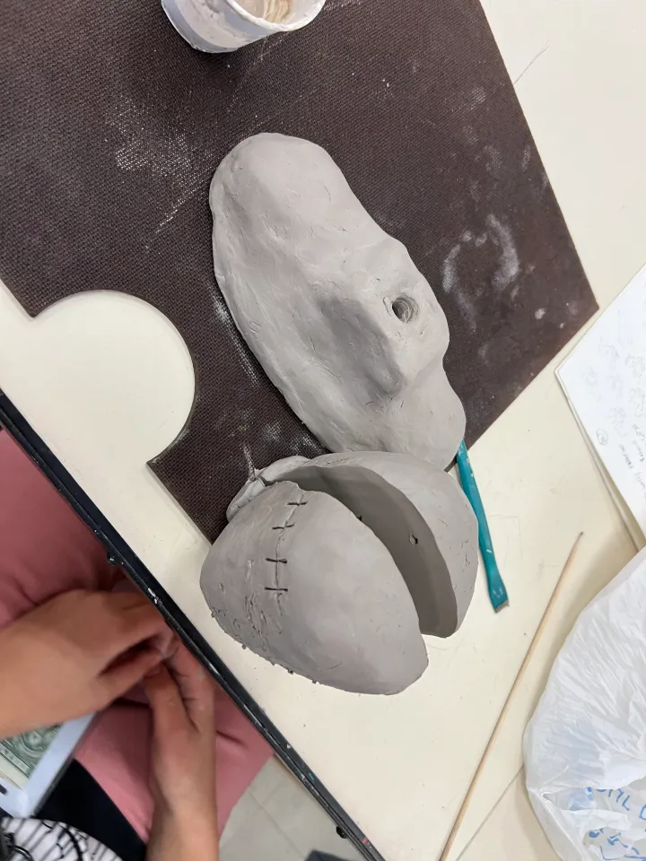 clay bust art lesson