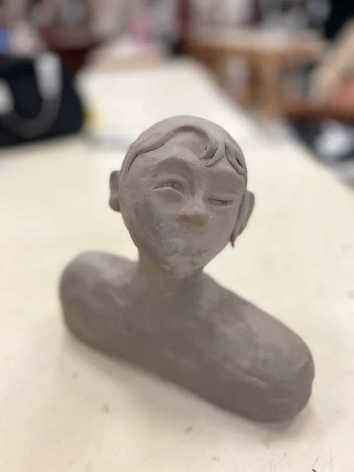 clay bust art lesson